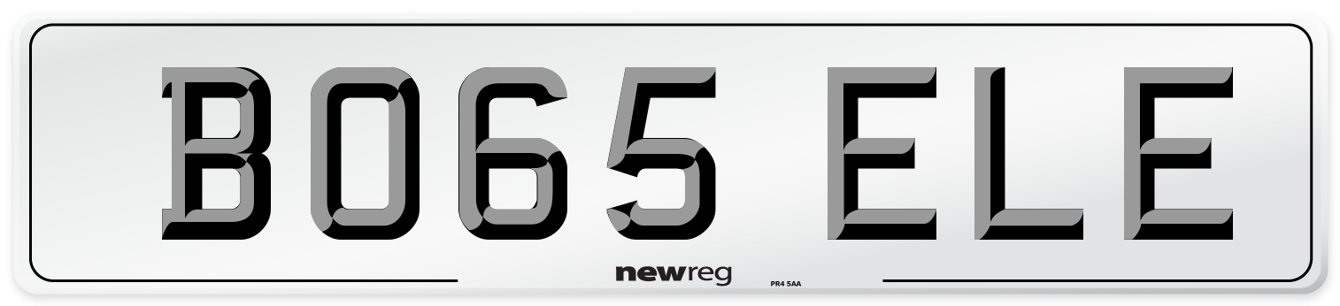 BO65 ELE Number Plate from New Reg